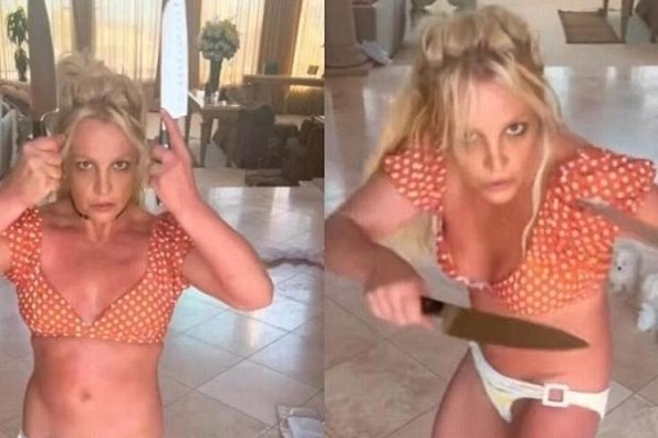 Imagen Britney Spears preocupa a fans tras peligroso baile con cuchillos (+video)